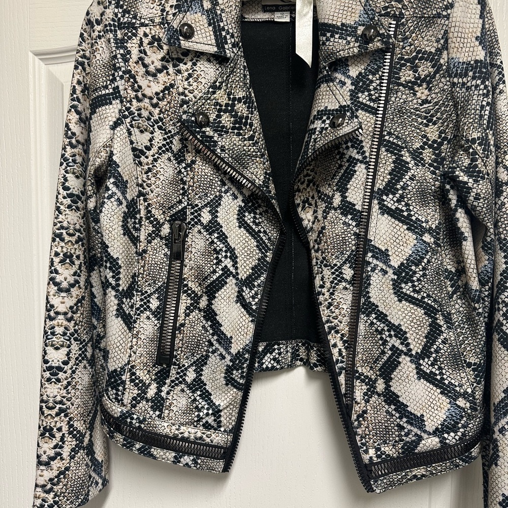 Lena Gabrielle- Faux Snakeskin Jacket Size 12